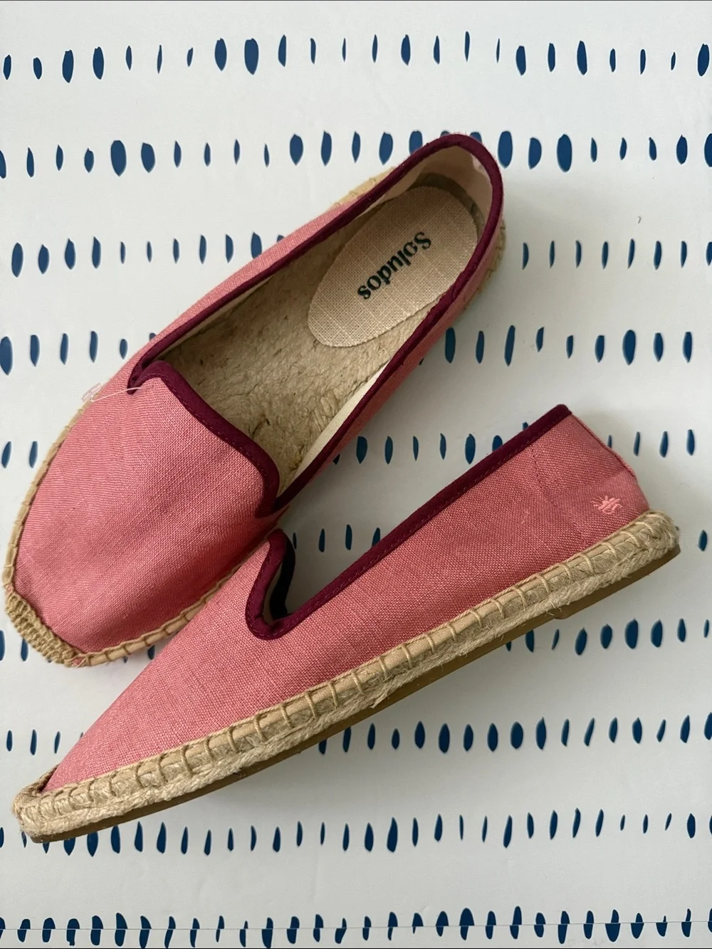Soludos The Smoking Espadrille in Pink and Burgundy